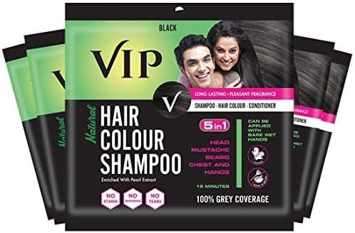 شامبو صبغ الشعر من فيب، لون اسود، 20 مل، (عبوة من 5 قطع)