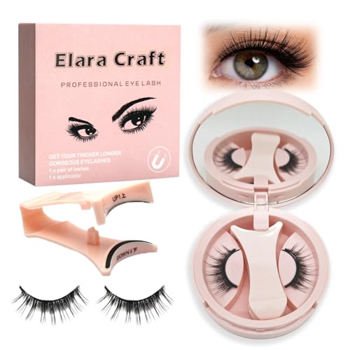 Elara Craft Magnetic Eyelashes With Applicator,No Glue Needed Soft Lashes Kit,Reusable Magnetic Eyelashes Natural Look(L02)