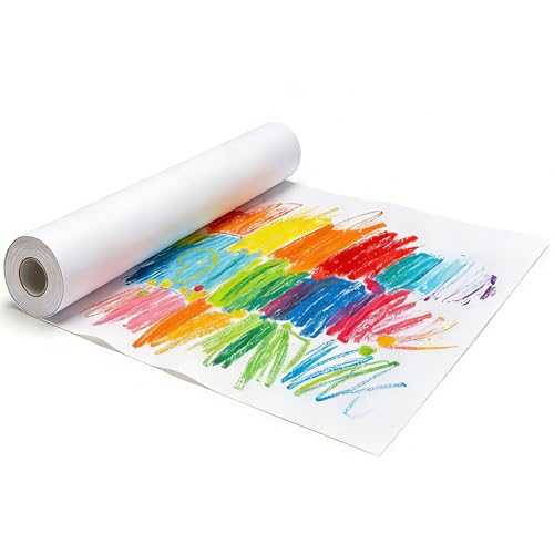 Zeichenpapier Rolle 43cm x 20m Papierrolle Malen Kinder Weiße Malpapier Zeichenrolle Kinder Künstler Skizze Malerei Papier für Zeichnen Skizzieren Basteln