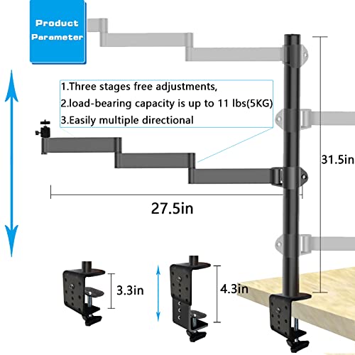 Heavy Desktop Overhead Camera Mount Rig Stand, Top Down Dslr Photography Holder With Flexible Arm And 360° Ball Head, Adjustable Height And Length For Ring Light/Video Camera/Webcam/Panel Light #TOP3