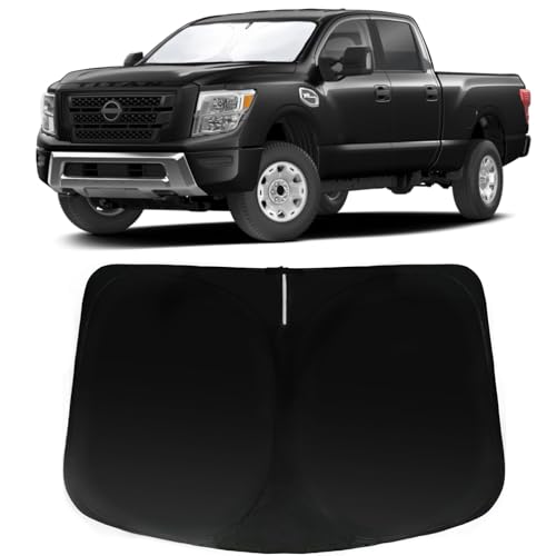 Image of Car Front Windshield Sun Shade for Titan 2020-2023, Car Window SunShades Shield Cover Sun Visor Protector with 240T Reflective Fabric UV & Sun Heat Protection Accessories