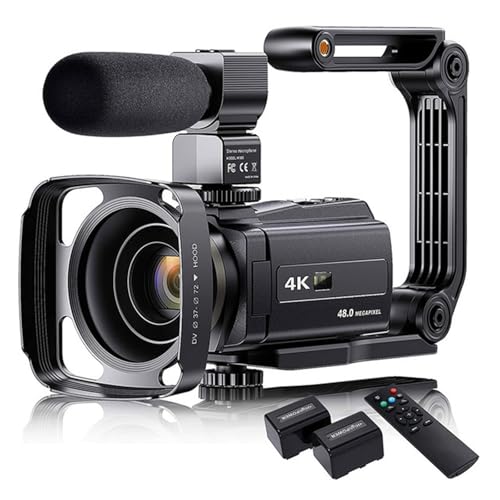 Caméra vidéo 4K pour vlog de voyage, caméscope Wi-Fi avec vision nocturne IR