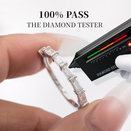 RINEY&KY Moissanite Rings for Women Lab Diamond Wedding Bands D Color VVS1 Clarity 18K White Gold Plated Sterling Silver Non Tarnish Eternity Milgrain Marquise Size 5-10US2