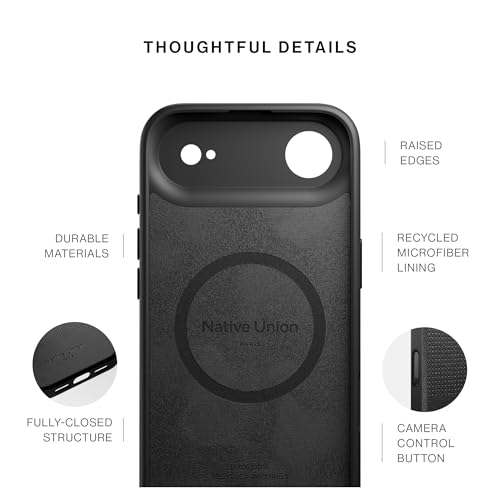Image of Native Union Active Case - MagSafe Compatible with Built-in Magnets - Rugged Design - Recycled Materials - Ultra-Durable Drop Protection up to 10ft / 3m for iPhone Air (Black)