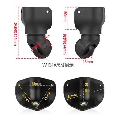 Luggage Wheel,Luggage Suitcase Wheels, 360 Degree Swivel Luggage Mute Wheel Suitcase Replacement Repair Wheels Parts Spinner (W131#)2