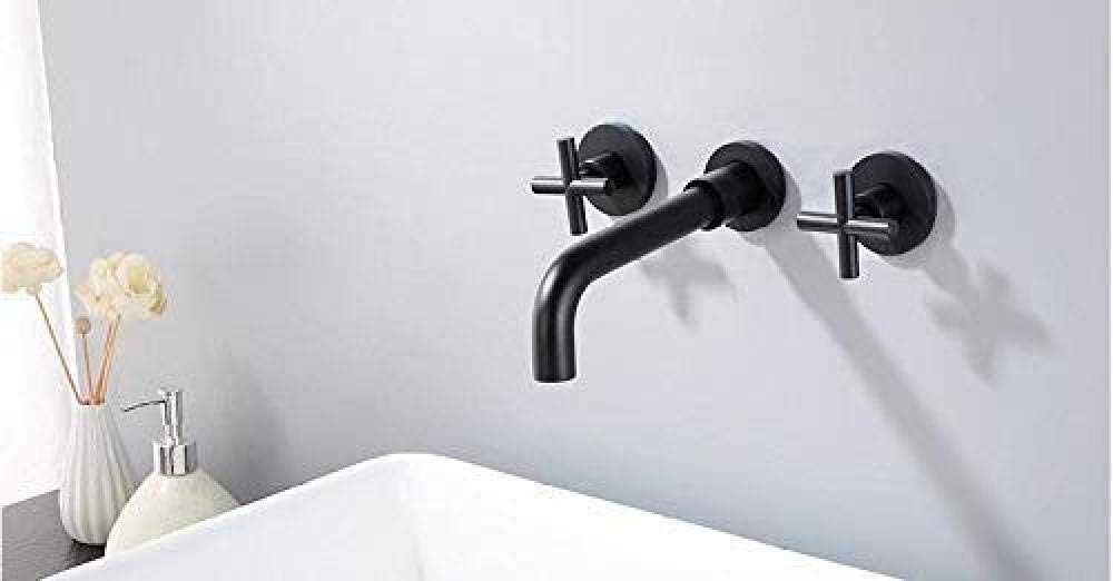 Faucet Wall Mounted Brass Basin Faucet in-Wall Mixer Tap Hot Cold Bathroom Water Brushed Gold White Rose Gold Sink Tap-A142 زواج