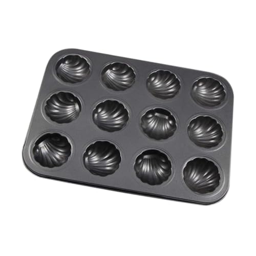 Whyzsjnclg Madeleine Tray, Shaped Baking Tray 12 Cavity Non Stick Madeleine Mold Carbon Steel Cake Mold, Shaped Baking