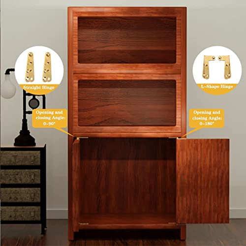 Boohao 360 Degree Rotatable Door Pivot Hinges Antique Cabinet Door Hidden Copper Hinge For Windows Fence Sheds Kitchen Gate Closet Cupboards 4 Pieces (Straight Hinge) #TOP4