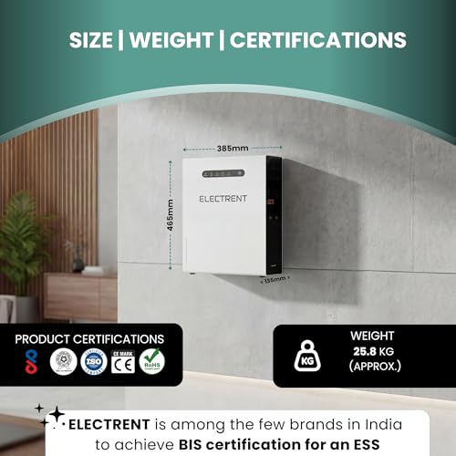 Image of ESS 1350 in-Built Lithium Inverter Battery 1200VA with 12.8V /100Ah LFP Battery for Home, Office & Shop | Fast Charging | Wall Mountable | Lightweight & Long Life Backup | Maintenance-Free