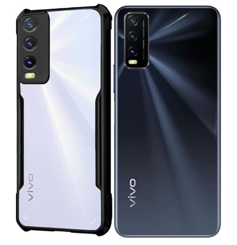 Synthetic Rubber Transparent Hard Back Cover Case For Vivo Y20/ V...