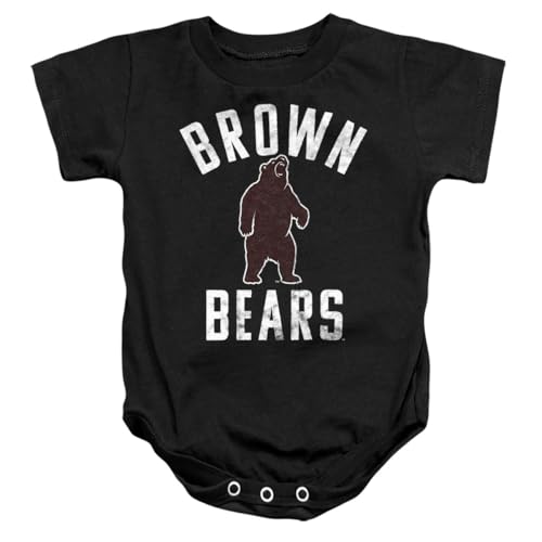 Brown University Official Bears Logo Unisex Infant Snap Suit for Baby,Black, 18 Months