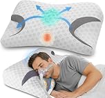 CPAP Pillow for Side Sleepers – Adjustable Memory Foam with Mask Cutouts – Fits All CPAP & BiPAP Masks – Reduces Air Leaks – Washable & Removable Pillowcase – for Back, Side, Stomach Sleepers