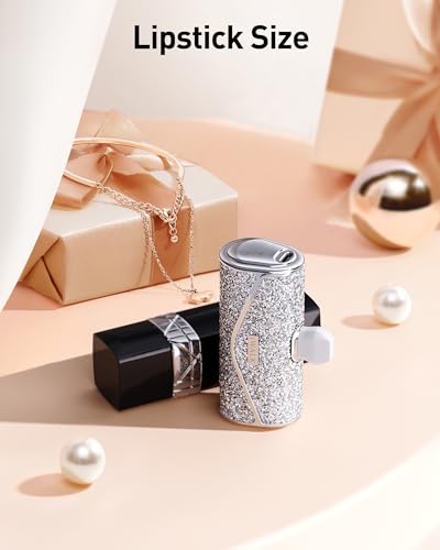 Image of iWALK Upgraded Sparkly Portable Charger 22.5W, 5000mAh Power Bank for iPhone 17 /16 /15 Series, Mini Battery Pack with Built-in USB-C Connector Compatible with Samsung S25 /24, iPad Pro /Air, AirPods