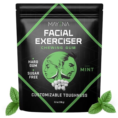 Facial Exerciser Chewing Gum | Pearl-Sized Hard Gums | Adjust Resistance by Chewing 3–5 pcs | Sugar-Free Mint Flavor | 4 Months’ Supply | Strengthen Facial Muscles, Sculpt Jawline & Tone Face Naturally