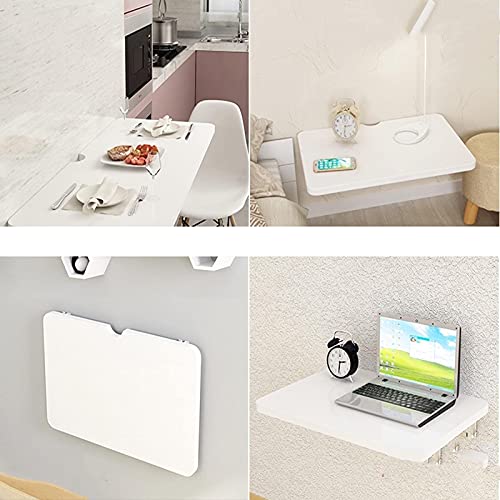 Table murale pliante blanche 70x30 cm pour ordinateur portable - 6