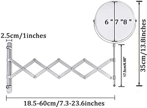 Miroir cosmétique mural extensible de 7 pouces pour éliminer les problèmes de reflets - 7