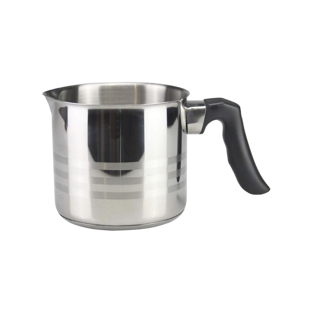 Sterling Saver Stainless Steel 14CM Milk Pan with Bakelite Handle, Induction Compatible, Gas and Electric Hob Suitable, Dishwasher Safe (14CM - 1.4 Litre)