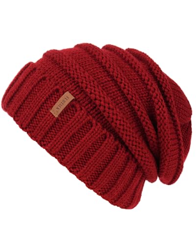FURTALK Strickmütze Damen Slouch Beanie Mütze Street Style Grobstrick...
