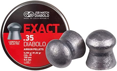 JSB Predator International Diablo Exact 35Cal, 81.02Gr Airgun Pellets, Set of 2-100 ct per tin, 200 ct in Total, Multi