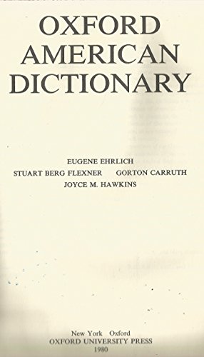 Oxford American Dictionary B004EC90QU Book Cover