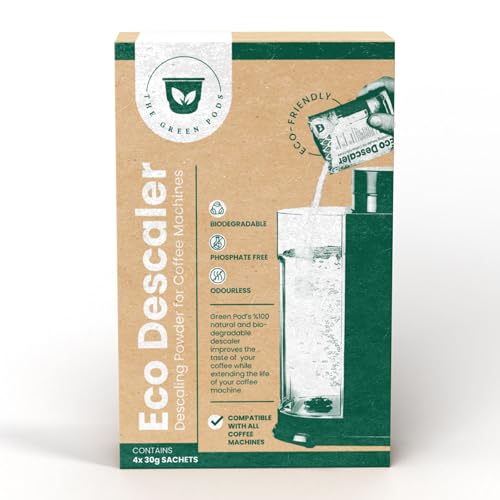 The Green Pods Eco Descaler - Coffee Machine Descaler Compatible With Nespresso, Keurig, Breville, DeLonghi, And All Others - Descaling Powder