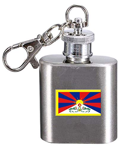 Porte-clés flasque gravé drapeau tibétain compact anti fuite - 2