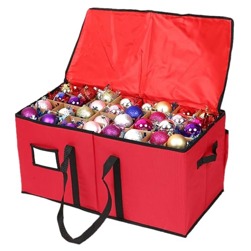 Boîte de rangement d'ornement de Noël grand format avec diviseurs