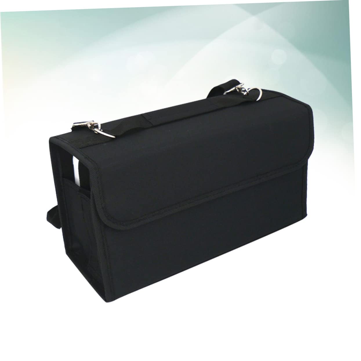 STOBOK Custodia Robusta in Nylon Per Pennarelli Con 80 Scomparti Borsa Con Cerniera Tracolla Custodia Per Pennarelli Di Facile Accesso Nera