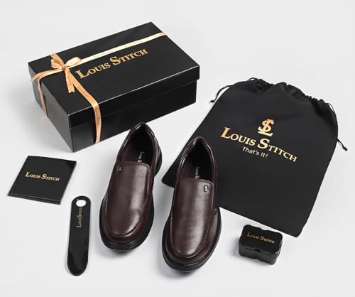 Image of LOUIS STITCH Men's Formal Slip-On Shoes | The Comforter Series | Ultra-Lightweight Slip-On Shoes for Men| Perfect for Business, Formal & Occasion Wear | LSLXPDSO
