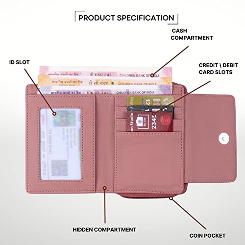 Image of Premium Vegan Leather Women's Wallet | Stylish Durable Clutch Wallet and Lightweight Clutch with Zip Coin Pocket and Card Slot