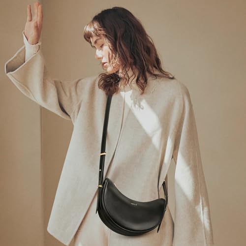 Keyli Shoulder Bag for Women Waterproof Leather Crescent Crossbody Bags for Girl Fashionable Casual Hobo Purses Designer polene Bags Soft Cute Shoulder Purse with Adjustable Strap Black - Thumbnail 4