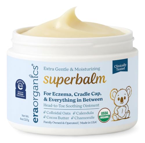Image of Superbalm USDA Organic Healing Ointment for Baby Eczema & Cradle Cap - 8oz | 100% Natural Soothing Superfood Cream for Toddler & Kids - Eczema, Cradle Cap, Baby Acne & Rashes - Non-Toxic, Fragrance-Free