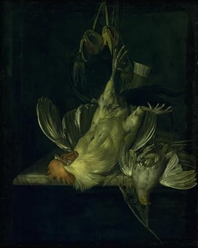 Affiche impression un coq blanc mort de Willem Van Aelst toile artistique premium