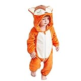 QZERPLAY Unisex Kids Baby Fox Halloween Costumes Cartoon Outfit Hooded Homewear 100