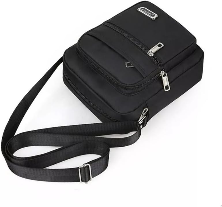 Miniatura 6 de Bolso bandolera de lona para hombre, bolso bandolera para hombre, bolso cruzado para hombre, bolso de hombro negro,