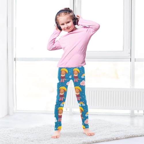ALAZA Girls' Leggings Children's Yoga Pants Skinny Printed Dance Puppy Umbrella Comfortable 4T3