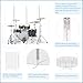YSBLHCT Drum Shield (4 panels) Full-Length Stainless Steel Hinges. Drum Cage for Home, Church, Practice & Performances.