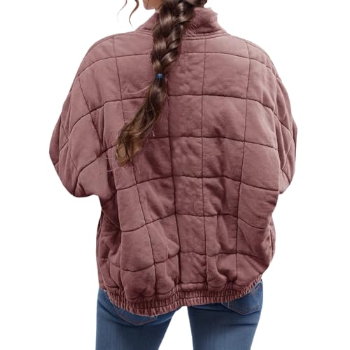 Oversized Quilted Down Jackets for Women Lightweight Puffer Jacket Winter Womens Casual Coat Packable Zip Up Parkas4
