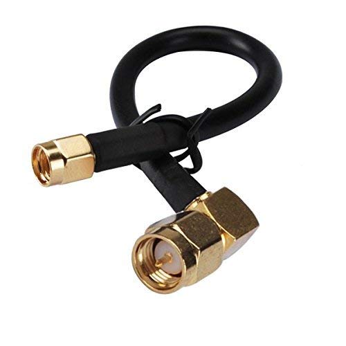 10 Feet RF Electrical Wire Coaxial Cable Connector SMA Plug Right Angle to SMA Plug Straight Assembly Pigtail Extension Copper Conductor for RG58 Ships from USA