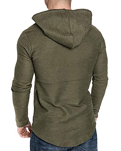 Mens Fashion Athletic Hoodies Sport Sweatshirt Solid Color Fleece Pullover
