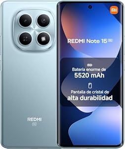 XIAOMI REDMI Note 15 5G - Smartphone mit 8 + 256 GB, FHD+-AMOLED-Display von 6,77", Snapdragon 6 Gen 3, 108-MP-Kamera, 5520-mAh-Akku, Gletscherblau