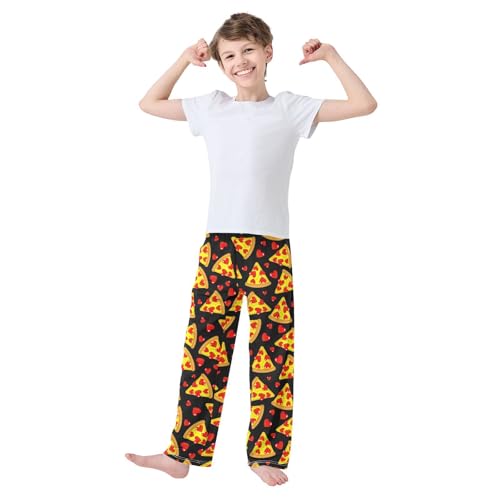 Boys' Pants Piece Pizza Heart Long Bottoms Jogger Pants Elastic Waist Trousers with Pockets S-XL2