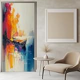 Taille: Ce autocollant de porte se compose de 2 rouleaux (38.5 x 200 cm chacun), formant une image complète de 77 x 200 cm. Parfait pour les portes intérieures standard, porte de chambre, porte de salle de bain ou porte de placard