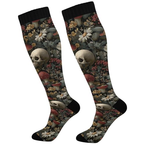 Image of Pigsaly Red White Polka Dot Womens Compression Socks Athletic Tube Sock Knee High Socks Outdoor Sport Socks
