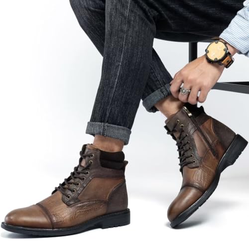 Image of Arkbird Mens Chelsea Boots, Stylish and Comfort Leather Chukka Ankle Boots with Zipper