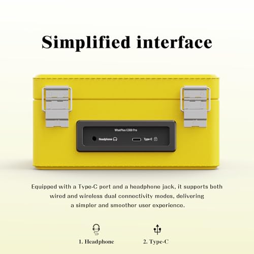 Image of CD Player with Bluetooth Speaker, High-Fidelity Sound, App-Controlled, Magnetic Display for Photos & Pins, Retro Desktop Music Player, Gift for Music Lovers (Black and Yellow)