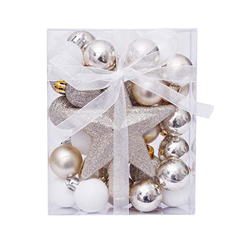 FEIlei Ornamentos de árvore de Natal, 30 peças de bola de Natal de 3 cm decoração de árvore de Natal