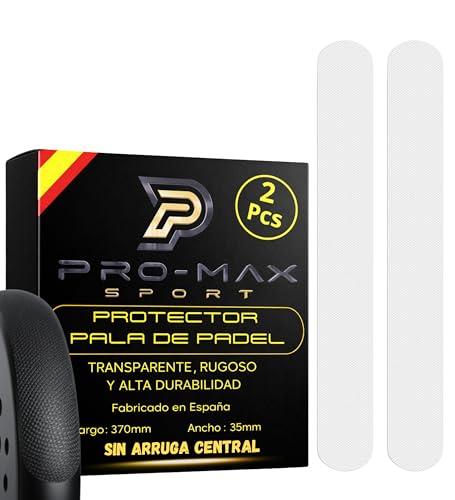 PRO MAX SPORT Protector Transparente Rugoso Pala Pádel sin Arruga Central Pack 2 Unidades Alta Durabilidad Adhesivo Fuerte Instalación Fácil Compatible con la mayoria de Palas Ligero Flexible