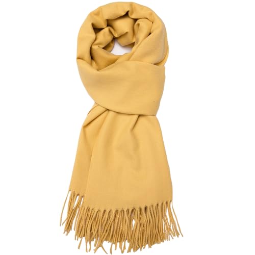 Large Soft Cashmere Feel Scarf Silky Pashmina Solid Colors Shawls Warm Wraps