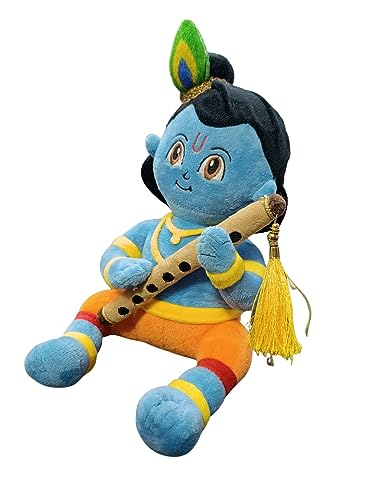 Image of RVA Soft Toy Krishna with Bansuri Comfortable and Cute Softies Adorable Companions Giftfor Girl Kids Babies at Couple Birthdays, Anniversary, Girlfriend, Sister, Wife (Size 26 cm)